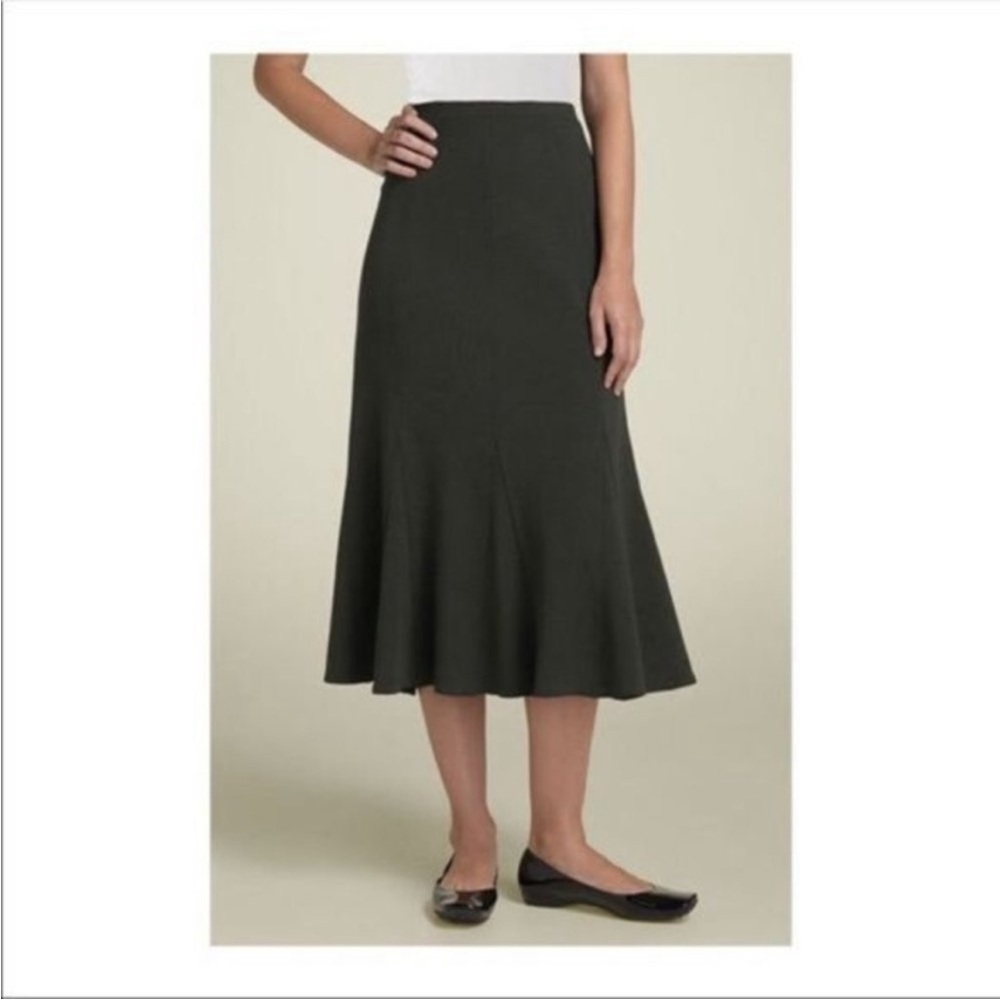 Eileen Fisher Black Wool Blend Flare Trumpet Skirt Size Medium - Picture 3 of 9